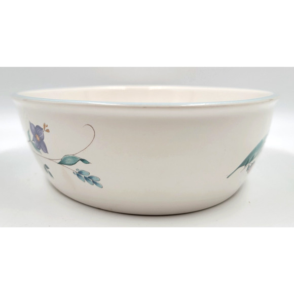 Pfaltzgraff April 10" Oval Vegetable Serving Bowl Floral Pastels Purple Flowers - Picture 4 of 8